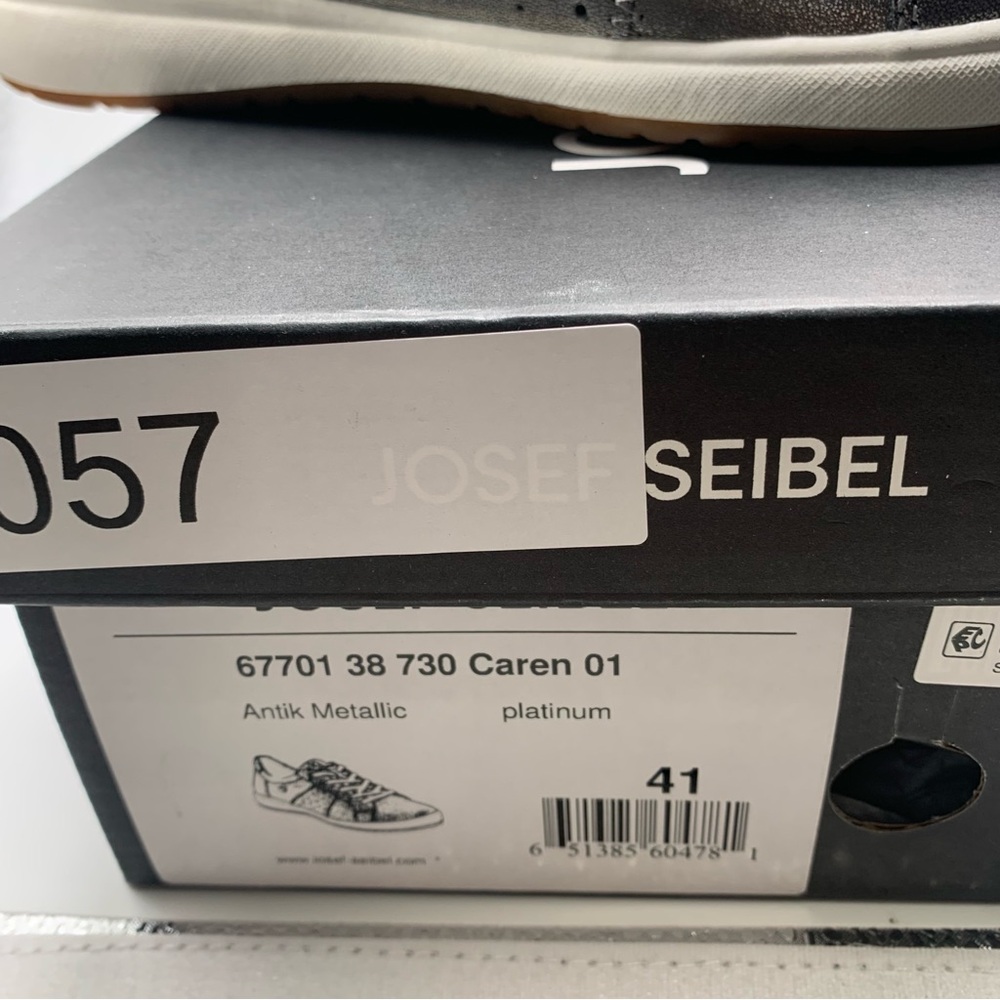 Josef Seibel Women's Silver Metallic Lace-Up Sneakers - Picture 3 of 11